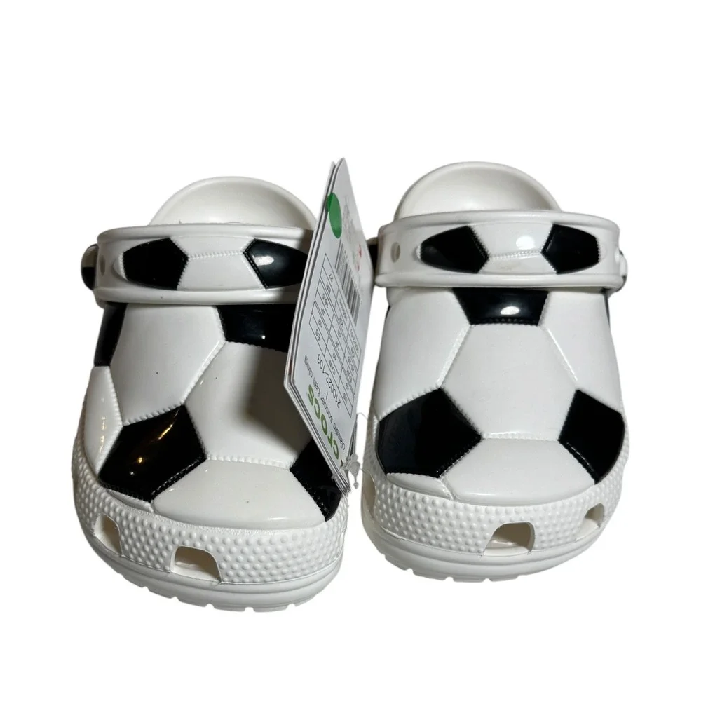 Crocs Classic Soccer Ball Clog Kids Toddler Size C9 White Black MWR